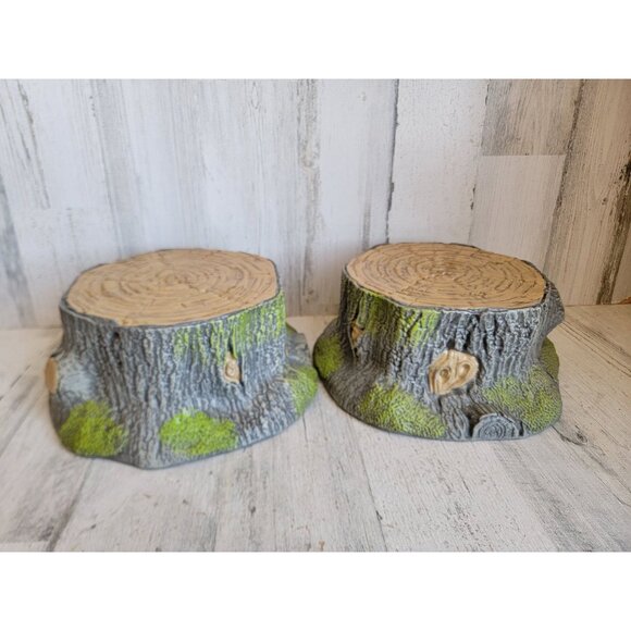 Platform tree stump moss woods plastic set home decor - Picture 1 of 9
